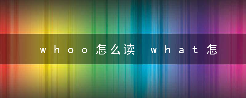 whoo怎么读 what怎么读